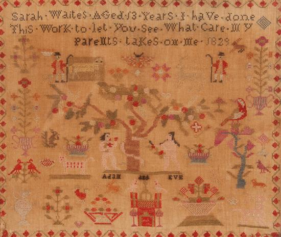 19th century needlepoint sampler 13ac47