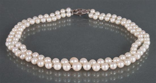 Double strand pearl necklace decorated 13ad28