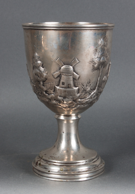 American repousse silver goblet 13ad53