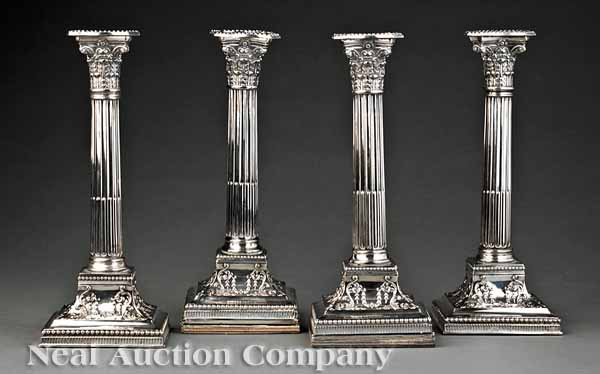 A Set of Four Antique Silverplate