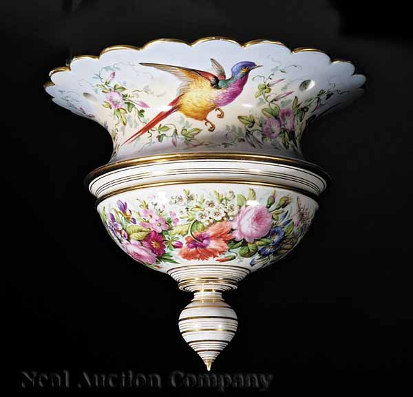 A Paris Porcelain Hall Lantern 19th