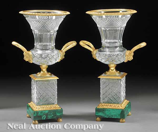 A Pair of Neoclassical-Style Cut Crystal