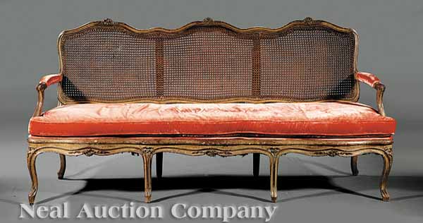 A Louis XV Carved and Painted Settee 13ae71