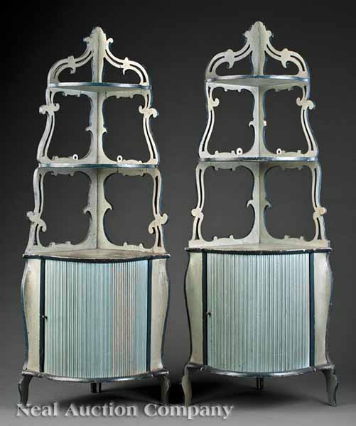 A Pair of Antique French Blue Miniature