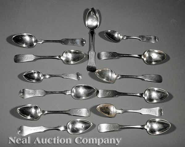 A Group of American Coin Silver Tablespoons