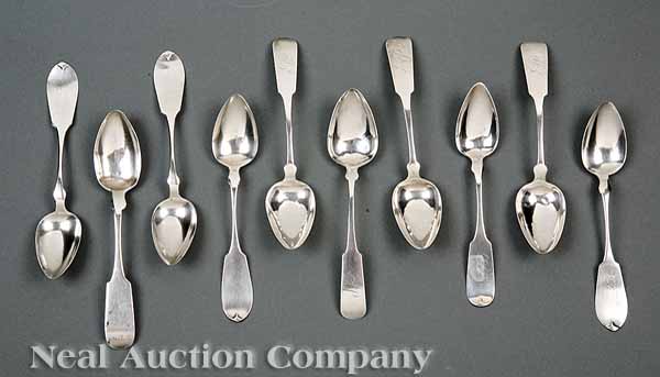 A Group of New York Coin Silver Tablespoons