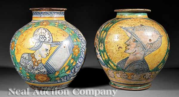 Two Continental Fa ence Pottery 13aefc