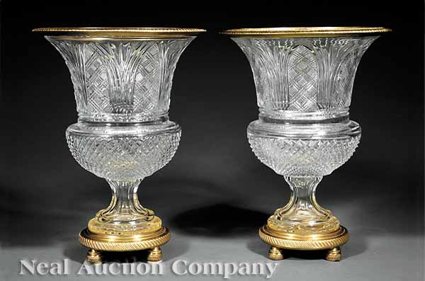 A Pair of Charles X-Style Cut Glass