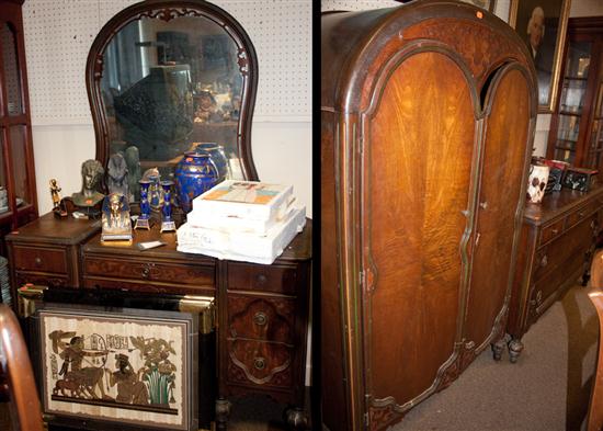 Continental style mahogany armoire 13880e
