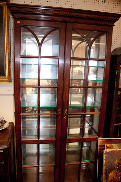 Georgian style mahogany lighted curio