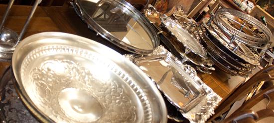 Large selection of silver-plated trays