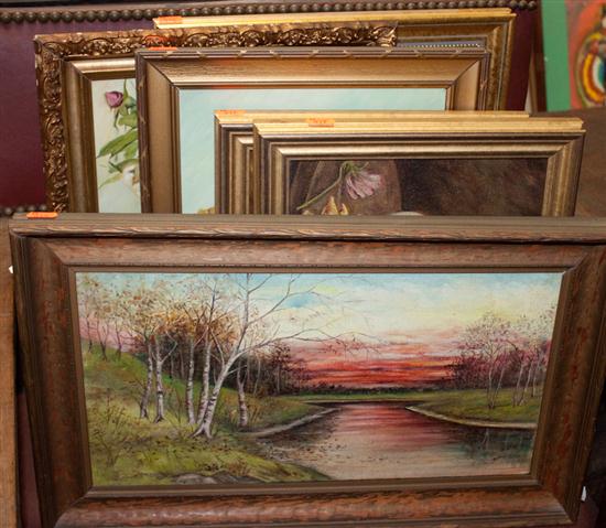 Jenny Briggs. Seven framed oil paintings