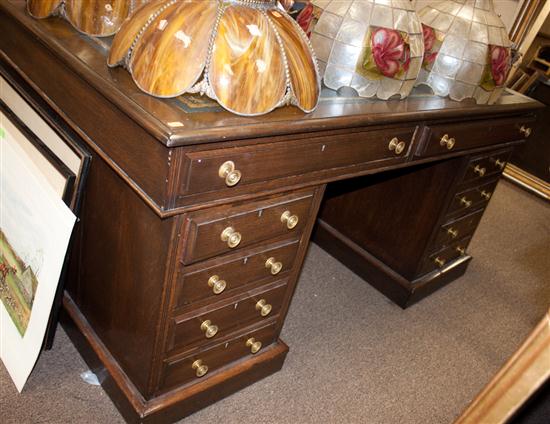 Edwardian oak partner s desk with 138894