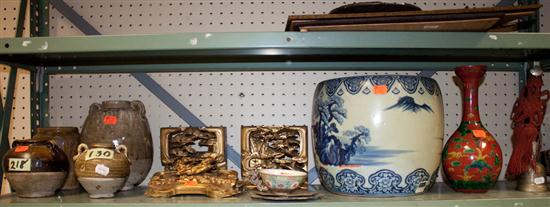 Assorted oriental porcelain carved