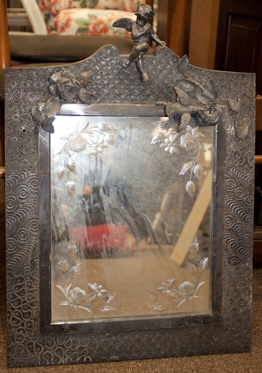 Victorian white metal etched glass 1388f3