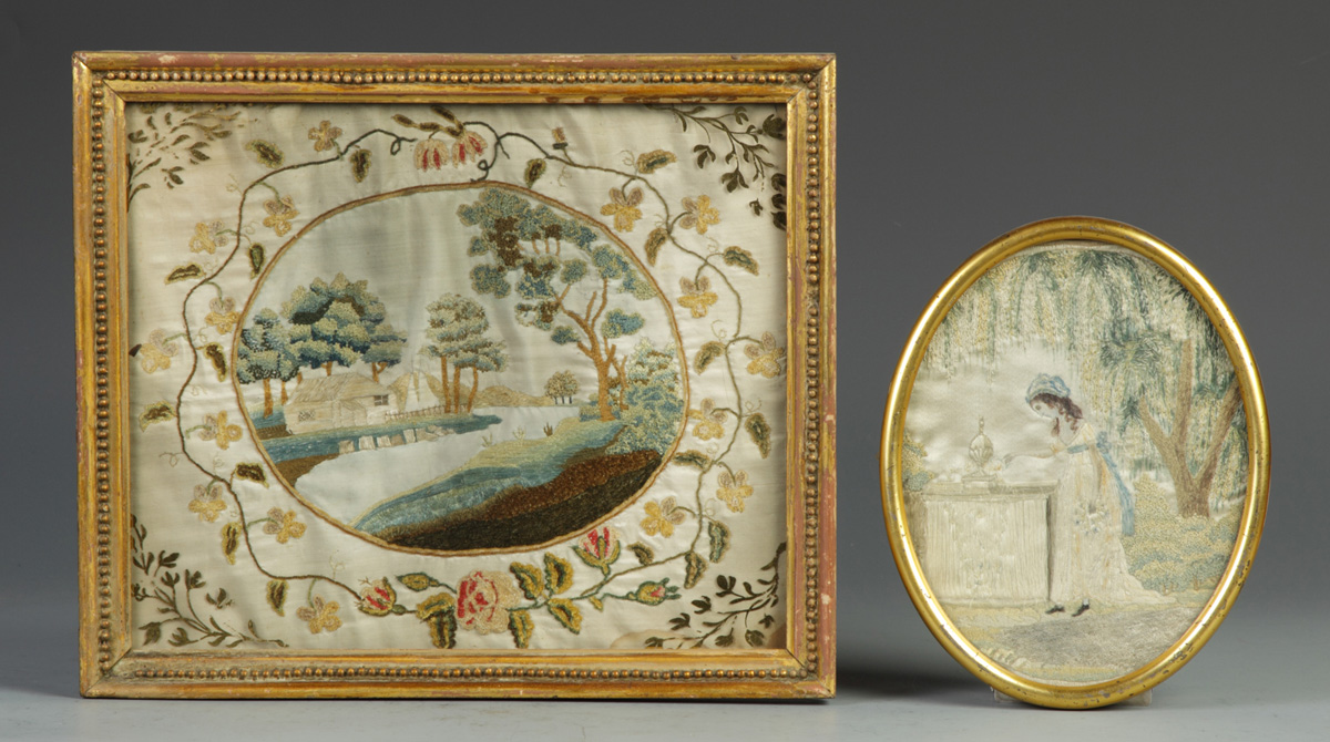 2 Early 19th Cent. Needleworks on Silk