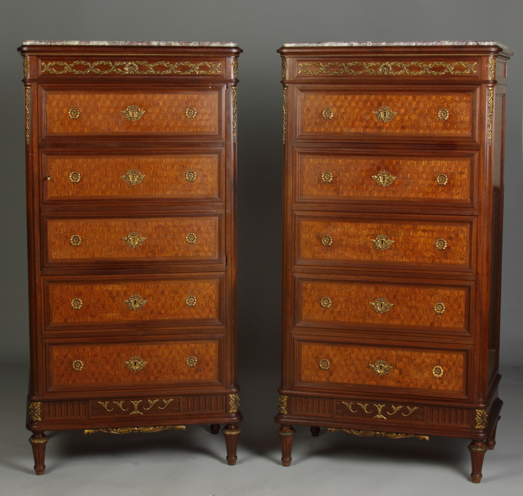 Pair of F Linke French Marquetry 138931