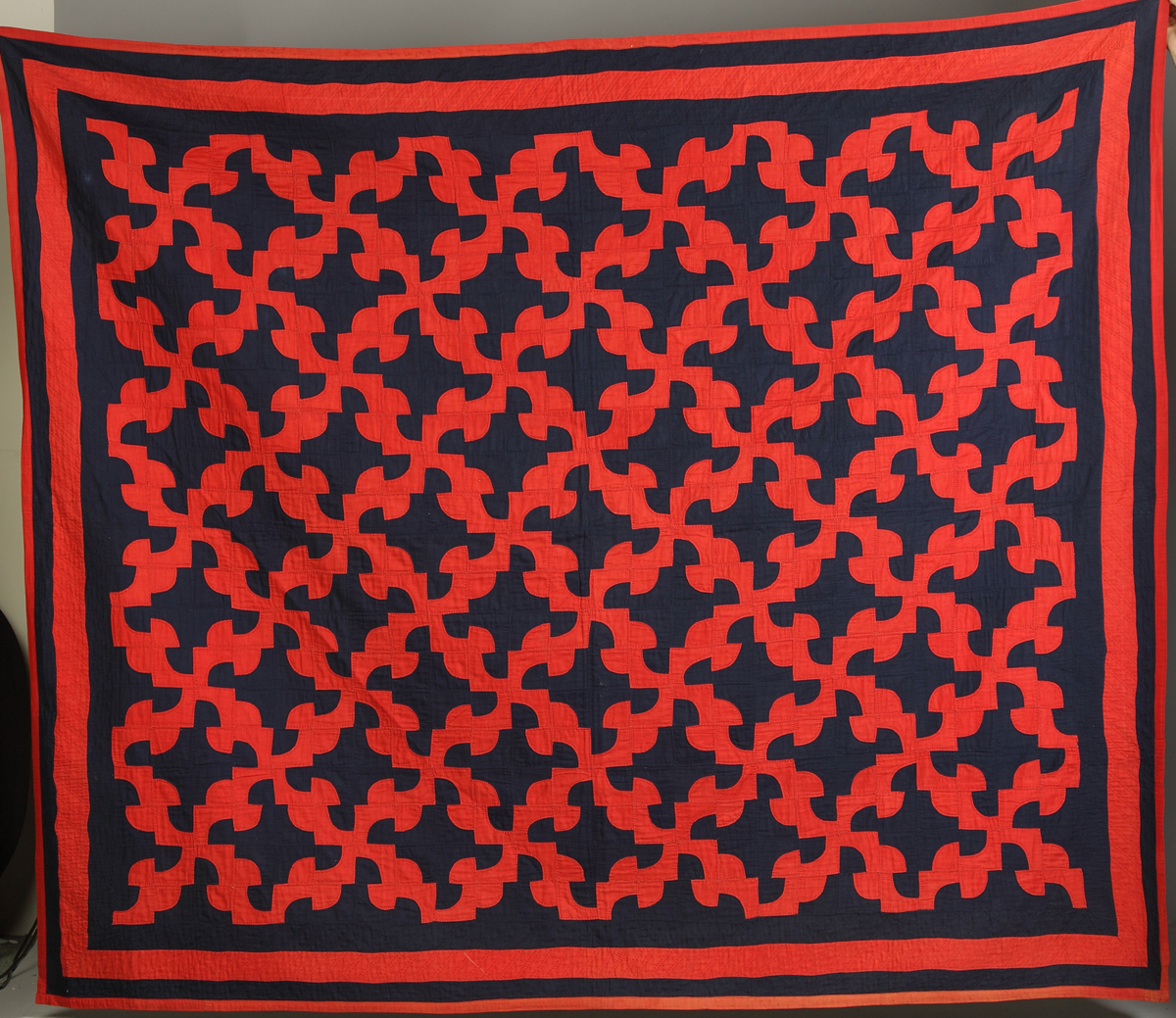 Red Blue Quilt Late 19th cent  1389b0