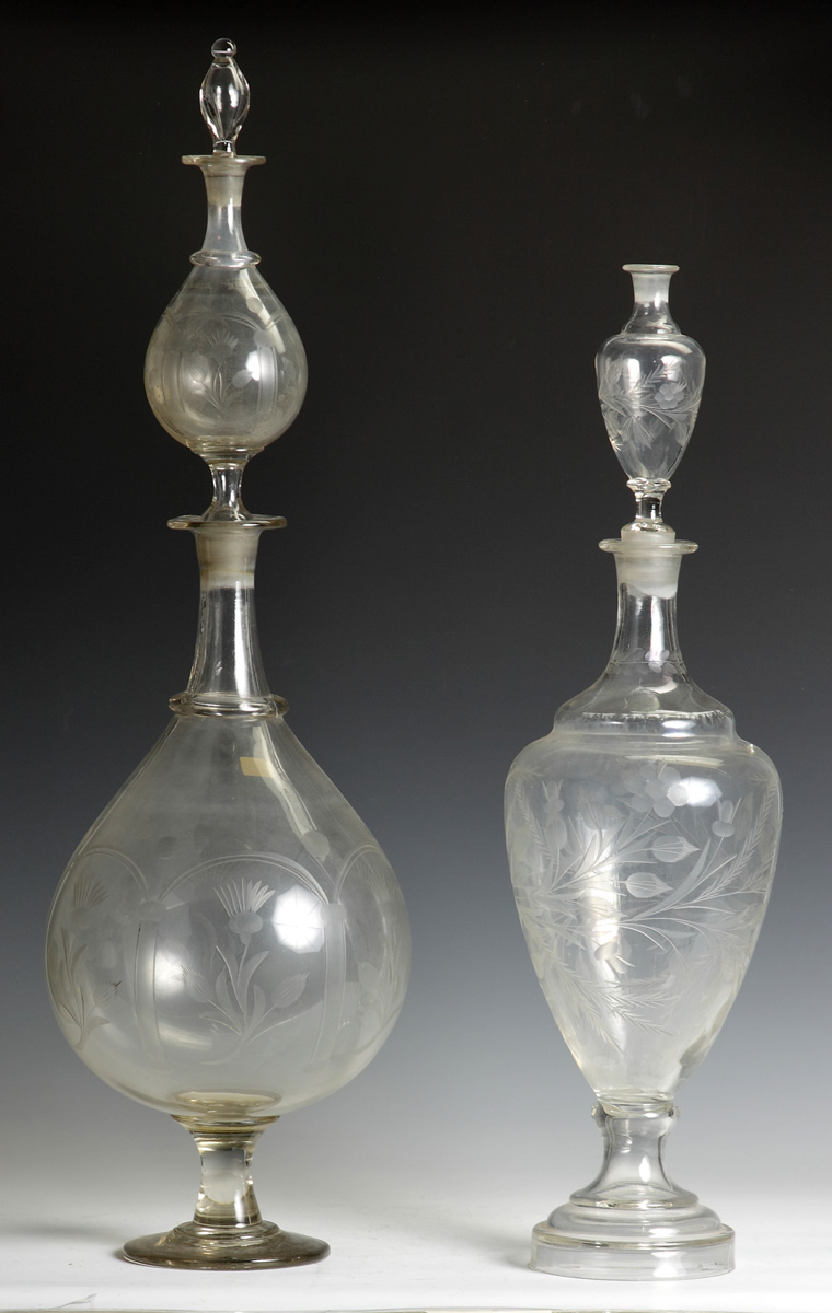 19th Cent Blown Engraved Glass 1389e0
