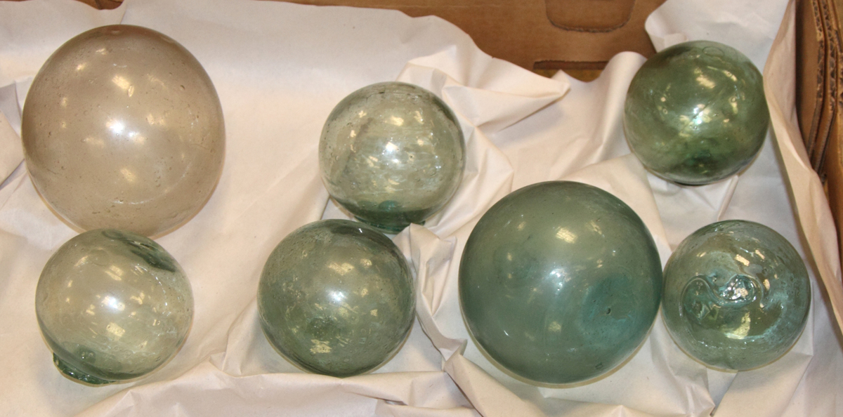 6 Japanese Glass Buoys Condition  138a03