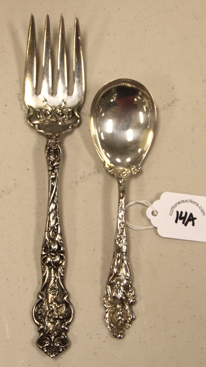 Sterling Serving Fork & Spoon 4 ozt.