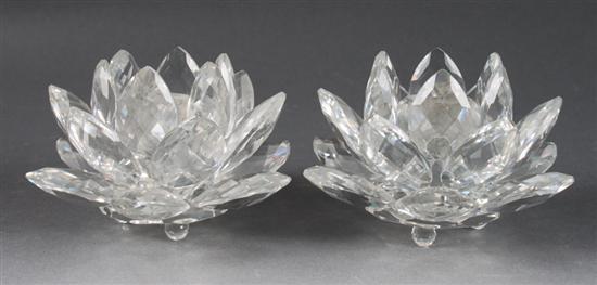 Pair of Swarovski crystal floral form 138abc