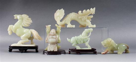 Five Chinese carved hardstone figures 138af6