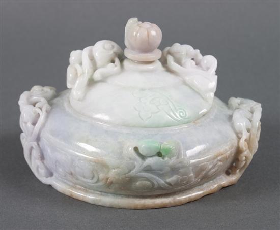 Chinese carved jade covered jar