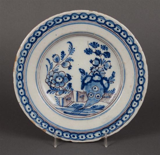 English blue and white delft plate