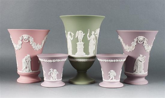 Five assorted Wedgwood jasperware