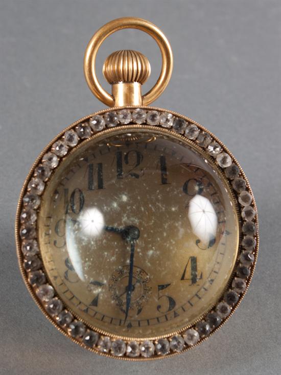 Brass and glass bauble clock circa