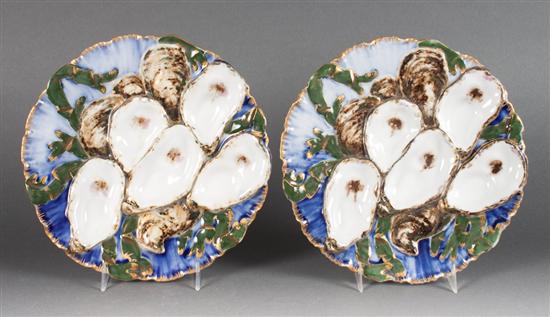 Pair of Limoges painted parcel gilt 138b3f