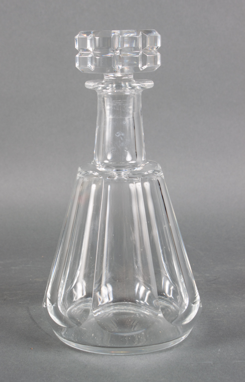 Baccarat crystal decanter acid etch