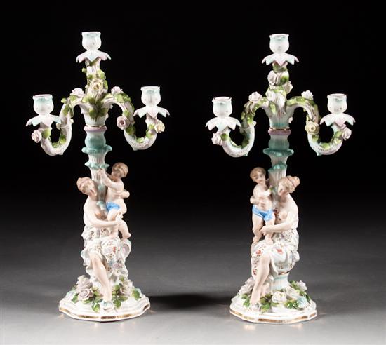 Pair of Dresden porcelain figural 138bb0