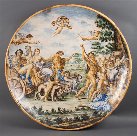 Italian majolica charger depicting