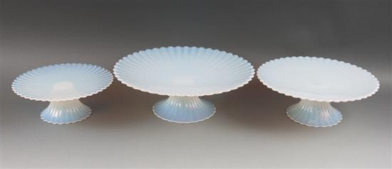 Set of three Murano opalescent