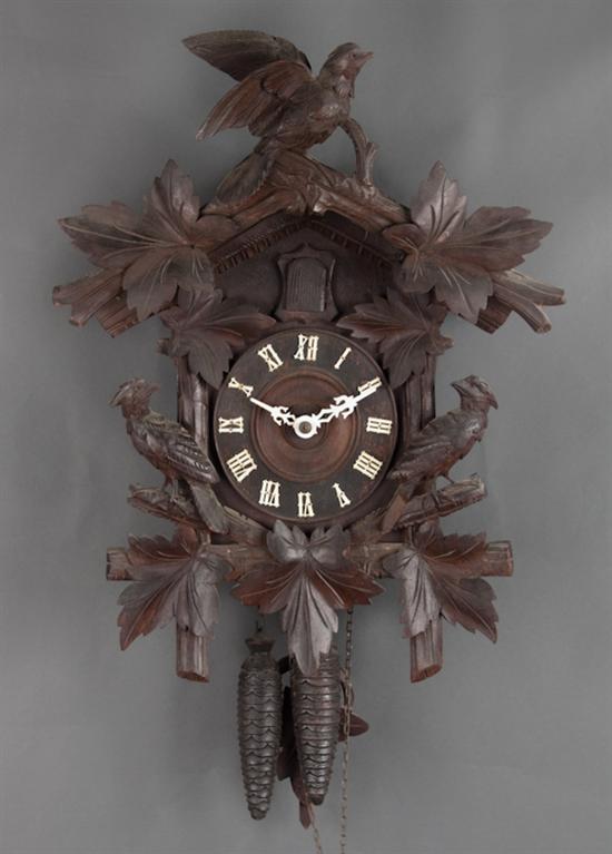 German Black Forest carved wood cuckoo