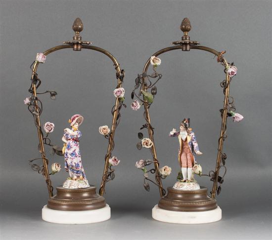 Pair of German porcelain gilt metal 138bf5