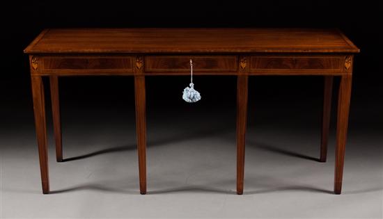 Federal style inlaid mahogany hall table