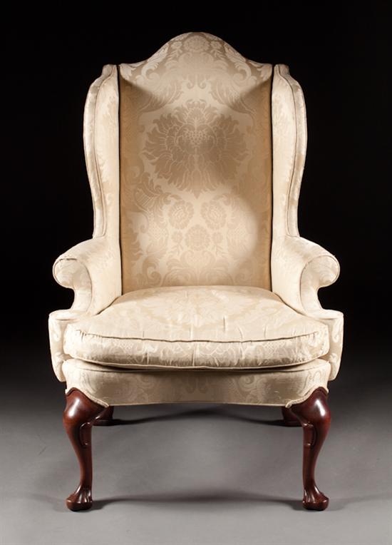 Queen Anne style mahogany upholstered