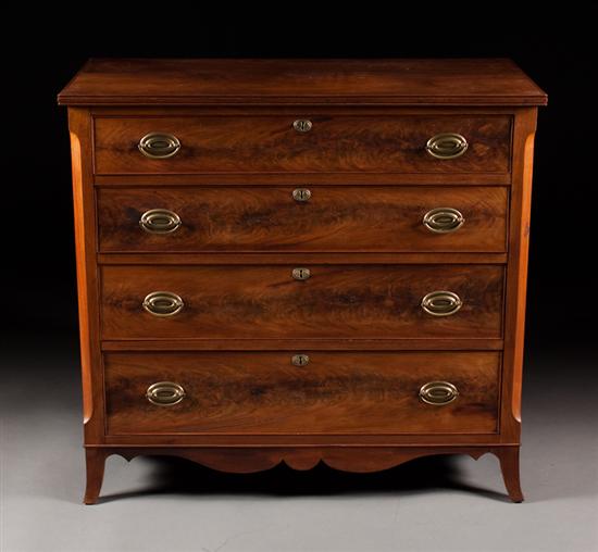 George IV walnut and mahogany chest