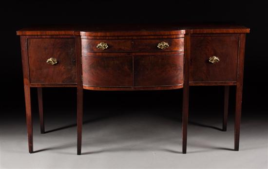 Federal mahogany shaped-front sideboard