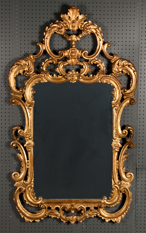 Italian rococo style giltwood mirror