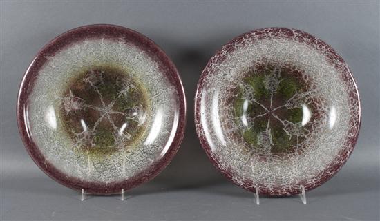 Pair of WMF Ikora glass bowls circa