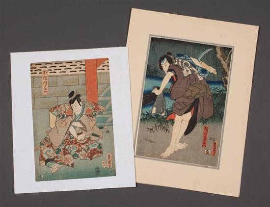 Two Japanese color woodcuts: Toyokuni/Kunisada