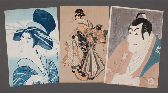 Three Japanese color woodcuts  138d2b