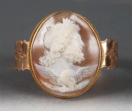 Gold and shell cameo bracelet 19th