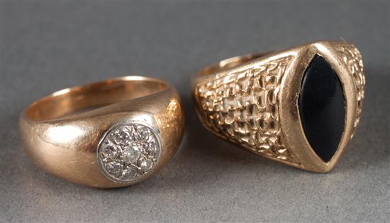 Two gentleman's 14K gold rings