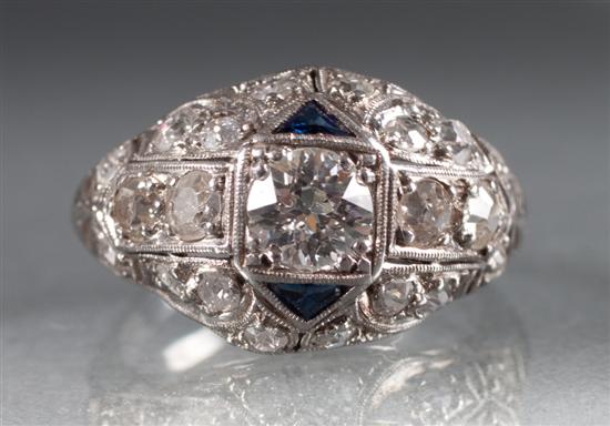 Art Deco platinum diamond and sapphire 138db6