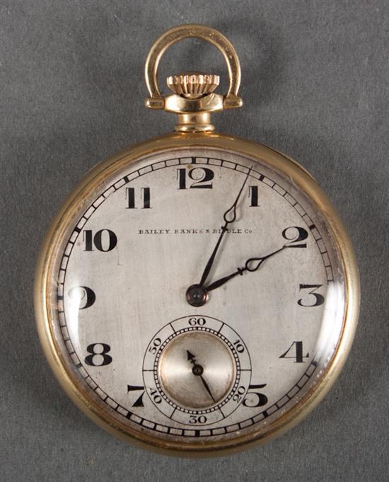14K gold open-face pocket watch retailed
